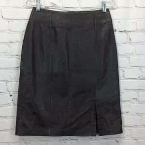 Colette Mordo for Sadimara Leather Skirt Womens Size 4 Black Dark Academia Lined